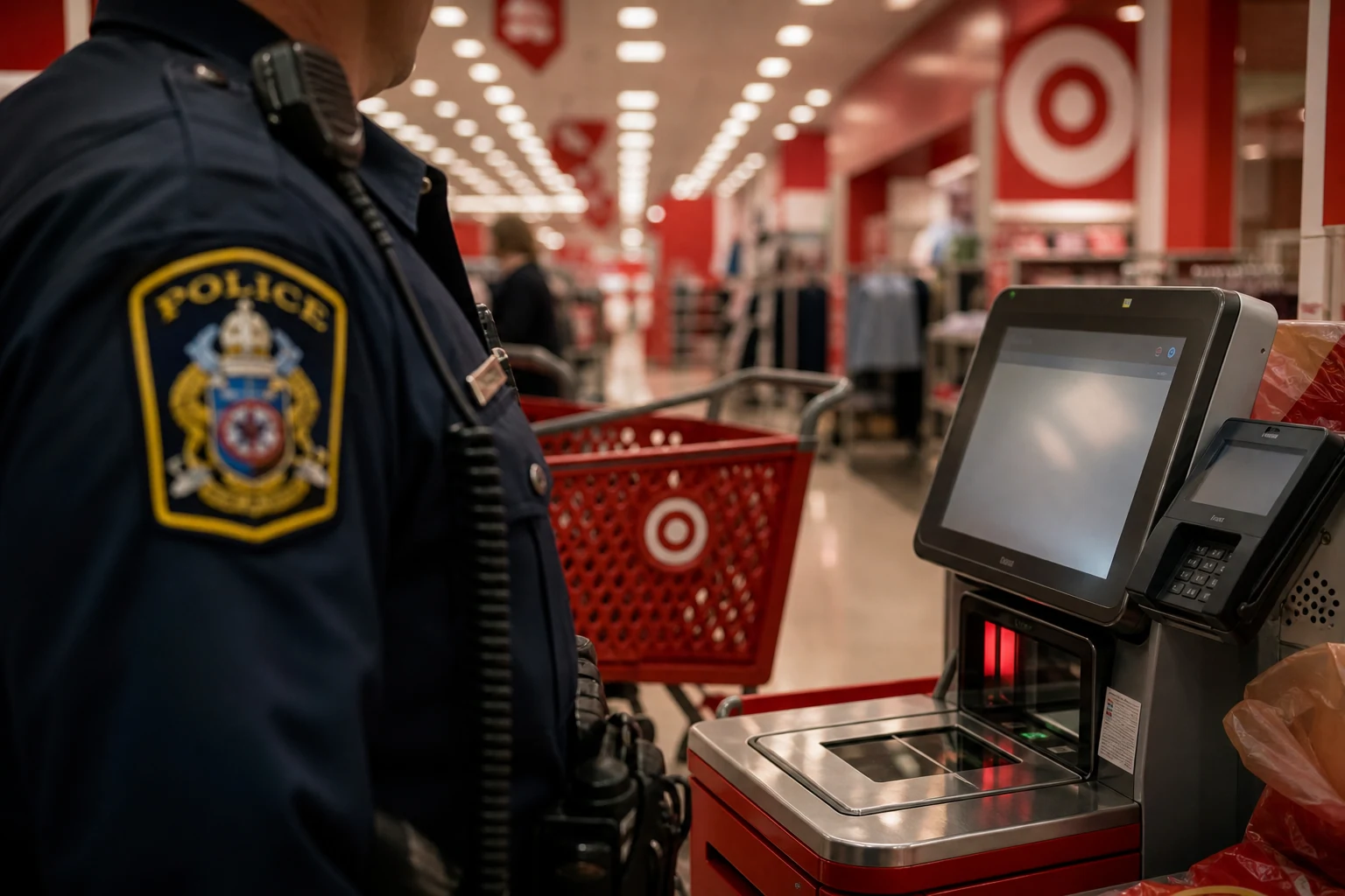 In Uniform at Target. Off Duty at the Next One.